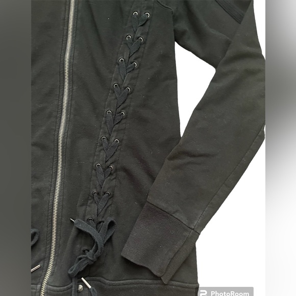 Armani Exchange Lace Up Zip Jacket Sweater Tunic Size Medium - Picture 3 of 7